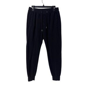 Theory Hybrid Sweatpants-Cure Fleece Black Cotton Blend Drawstring Waist Men’s S
